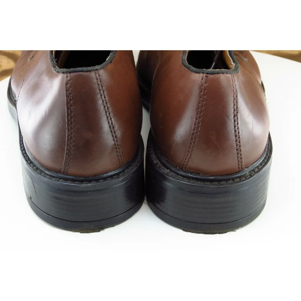 Croft & Barrow Shoes Sz 10.5 M Almond Toe Brown‎ Derby Oxfords Leather Men